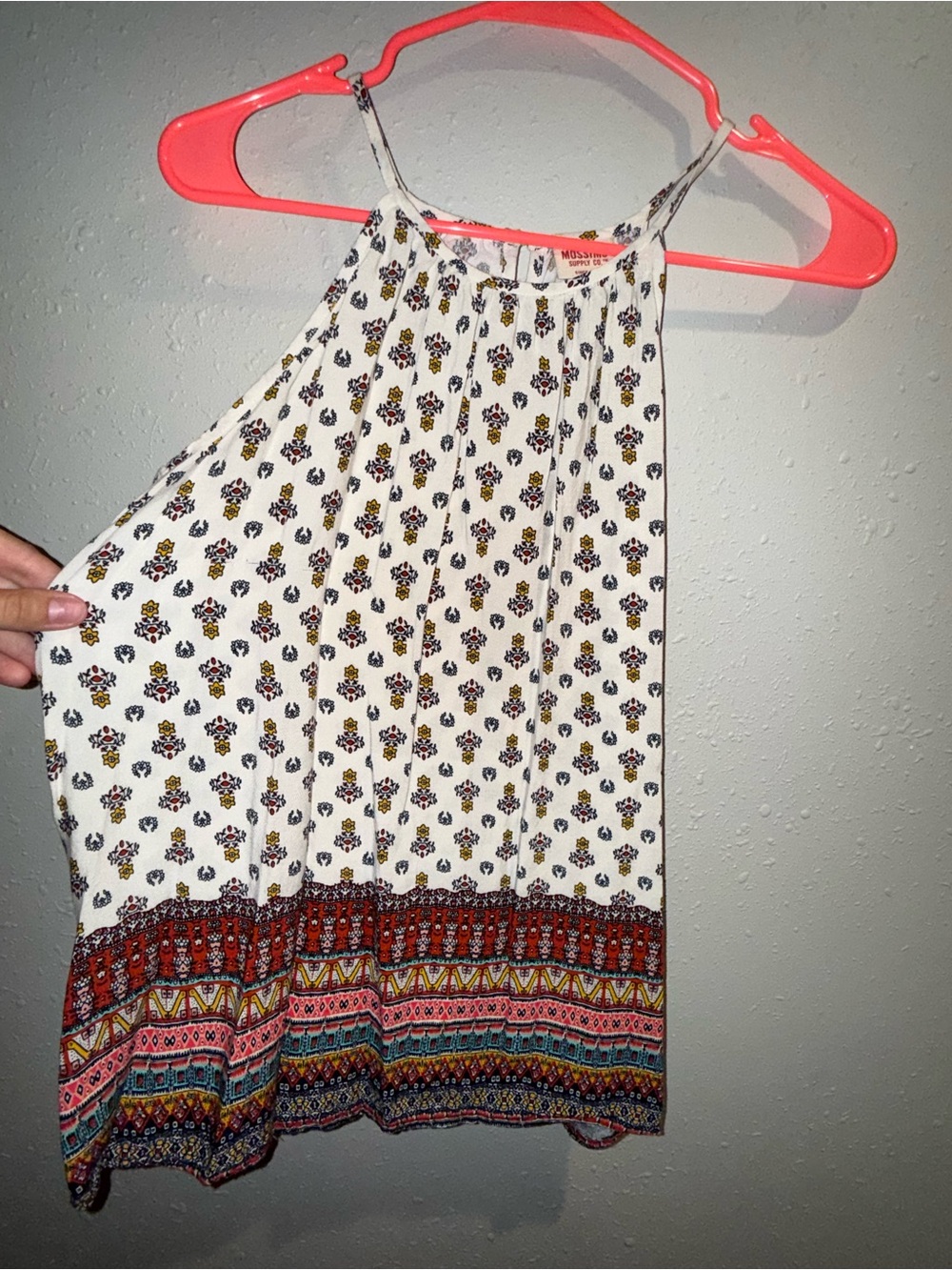 Mossimo Supply Co. White Floral Print Spaghetti Strap Tank